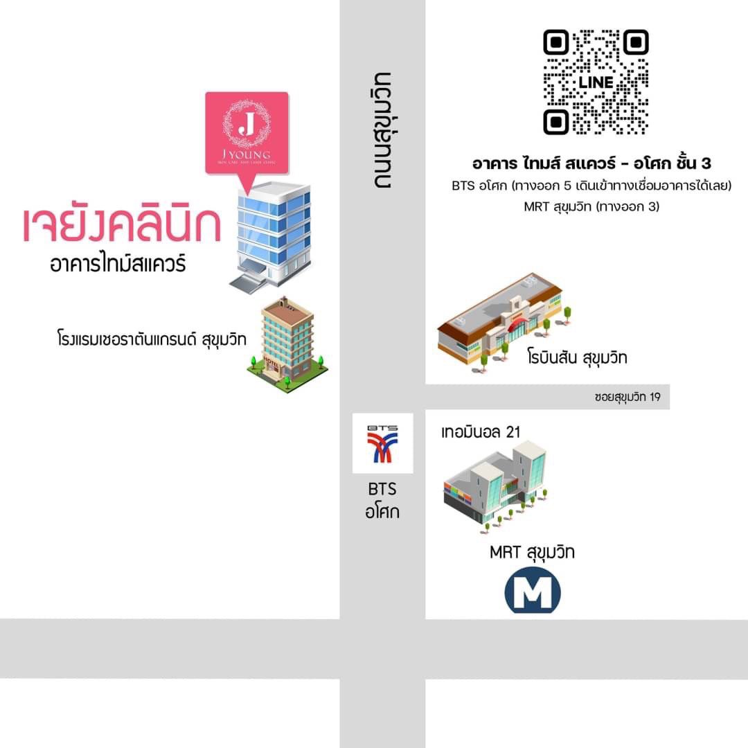แผนที่ เจยัง คลินิก สาขาอโศก อาคารไทมส์ สแควร์ ชั้น 3